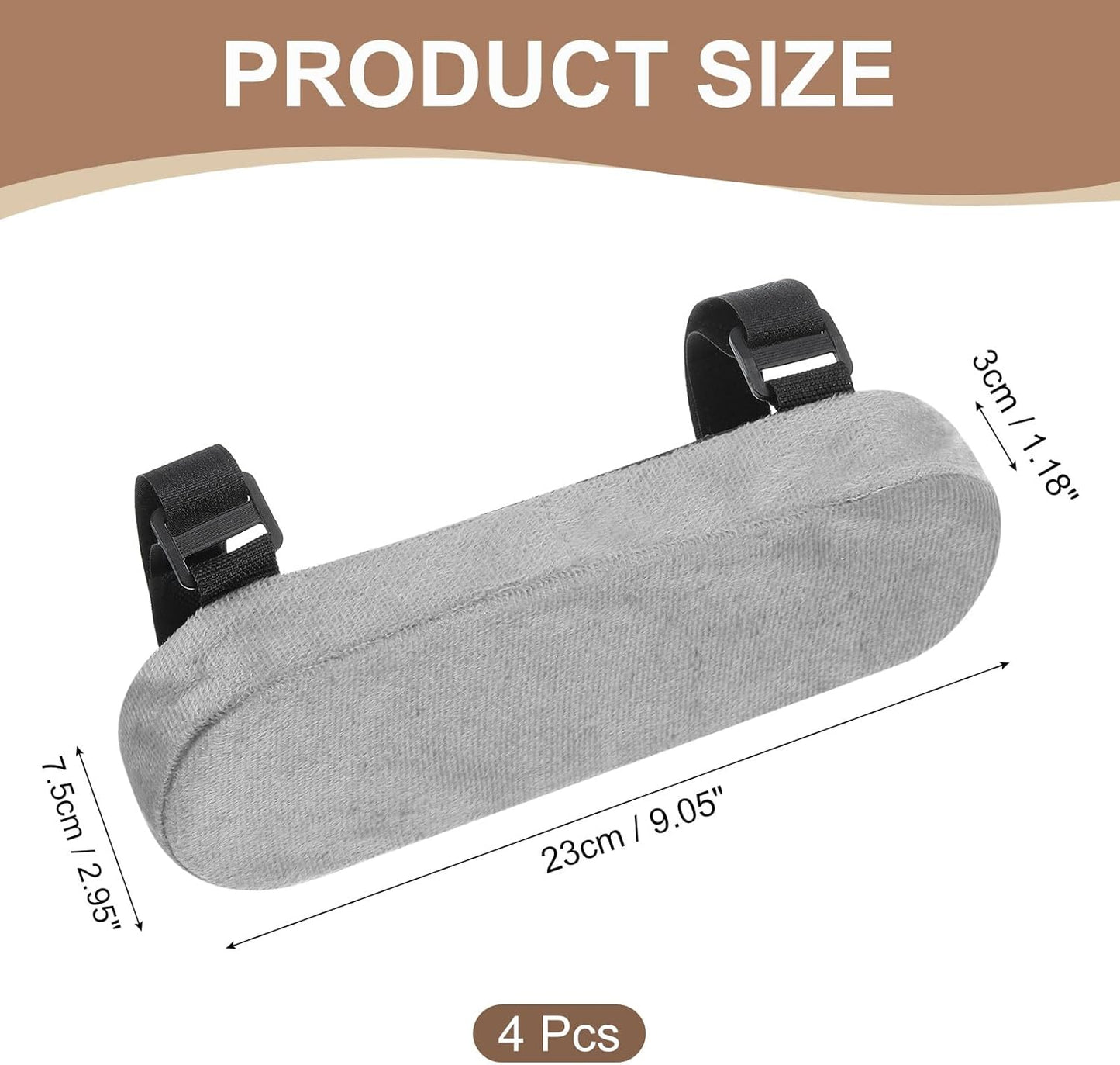 uxcell Memory Foam Chair Armrest Pads, 2 Pair Office Chair Arm Covers, Elbow Pillow for Offices Study Rooms Game Rooms (Black)
