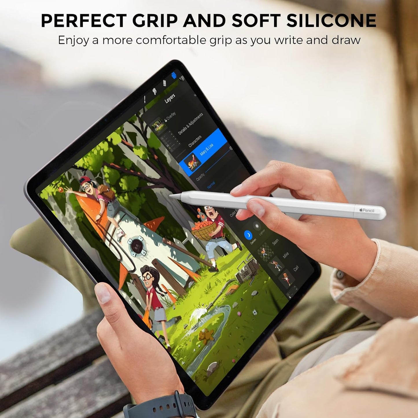 AhaStyle Silicone Case for Apple Pencil (USB-C) 2023 Ultra Thin Proteative Cover Skin Apple Pencil Sleeve Anti-Slip Grip Compatible with Apple Pencil USB C (Lavender)