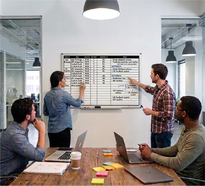 Magnetic Project Planning Dry Erase Whiteboard – Wall Mounted with Aluminum Frame & Marker Tray – Easy Erase Planning Board for Office, Teams & Scheduling 36" x 24"