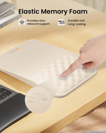 ProtoArc Ergonomic Mouse Pad with Wrist Rest, MP50 Mousepad with Massage Design, Soft Memory Foam and Non-Slip PU Base for Pain Relief, Desk, Home, Office, 12x8 Inches, Black