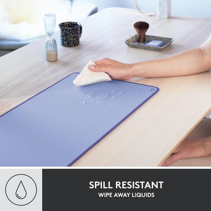 Logitech Desk Mat - Studio Series, Multifunctional Large Desk Pad, Extended Mouse Mat, Office Desk Protector with Anti-Slip Base, Spill-Resistant Durable Design, in Mid-Grey