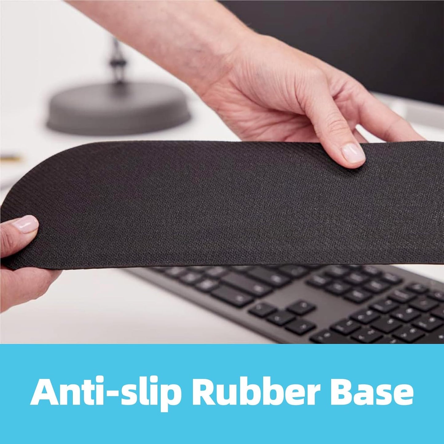 MXCOIRTP Wrist Rest for Mouse, Ergonomic Memory Foam Wrist Cushion Support Pad, Mouse Wrist Pad with Non-Slip Base for Typing Pain Relief, Office, Home, Gaming, Computer, Black