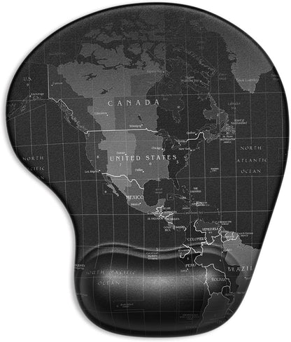 ITNRSIIET Ergonomic Mouse Pad with Gel Wrist Support Wrist Rest Smooth Surface Non-Slip PU Base Comfortable Office Supplies Pain Relief, 9.5 x 8 inches, Beach