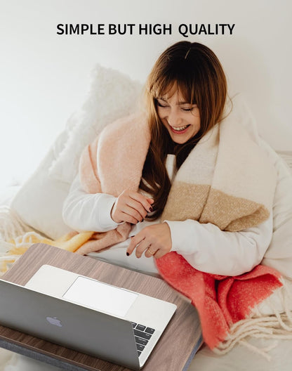 ZEAPTAC Portable Lap Laptop Desk with Pillow Cushion, Fits up to 15.6 inch Laptop, Lap Stand for Bed & Couch & Carpet, Book Tablet/Drawing Board/Computer Laptop Stand - Pink