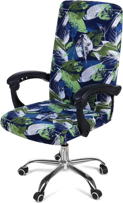 Smiry Stretch Printed Office Chair Armrest Covers, 2 Pcs Soft Fit Removable Washable Computer Desk Chair Arm Covers Protector, Black