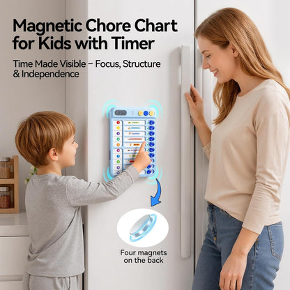 Chore Chart for Kids, Checklist Planning Board with Sliders, 19 Personalizable Sheets and Magnetic Marker, ADHD Tools for Kids to Do List Routine Chart Visual Schedule Board with Stand