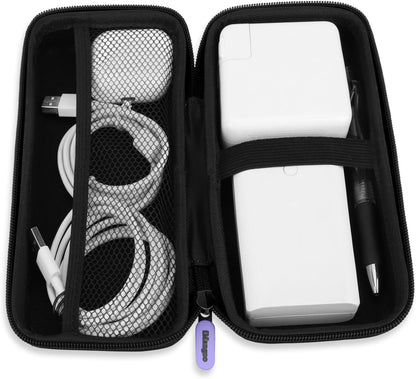 iMangoo Travel Essential Electronics Organizer Pouch Charger Case, Shockproof Dual Zipper Power Bank Cables Tech Accessories Purse, Men & Women Travel Must Have Storage Bag, 6.5x3.2x1 inch Rose Gold