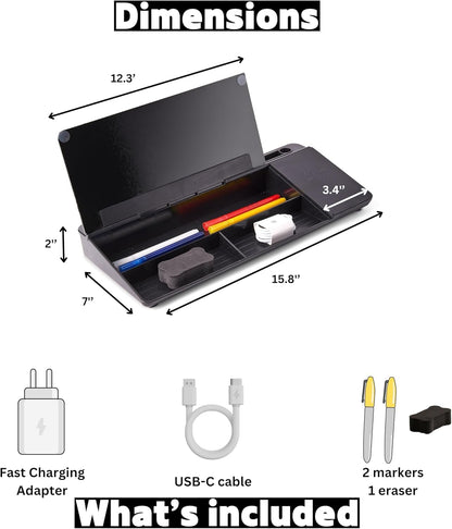 Desktop Dry Erase Board with Charger