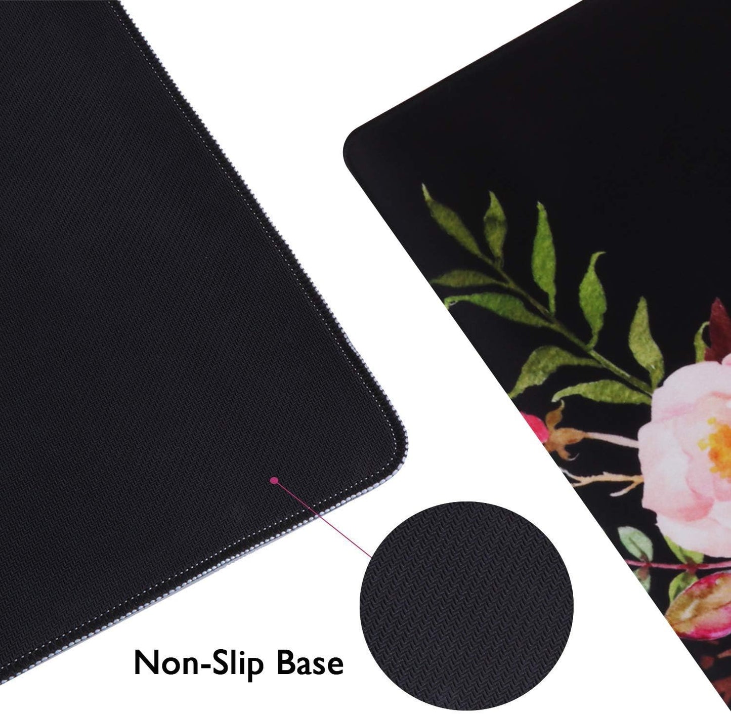 iCasso Desk Cover Mat, Office Mouse Pad, Desk Protector Mat, Extra Large Matt for Desktop,Anti-Slip XXL Big Mousepad with Stitched Edges for Computer Keyboard Retro Black - Colors B
