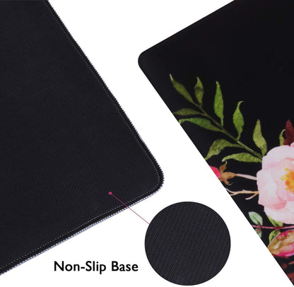 iCasso Desk Cover Mat, Office Mouse Pad, Desk Protector Mat, Extra Large Matt for Desktop,Anti-Slip XXL Big Mousepad with Stitched Edges for Computer Keyboard Retro Black - Colors B