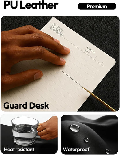 YSAGi Leather Desk Pad Protector, Large Mouse Pad, Non-Slip PU Leather Desk Blotter, Waterproof Writing Pad for Office and Home (31.5" x 15.8", Eggshell) - Colors B