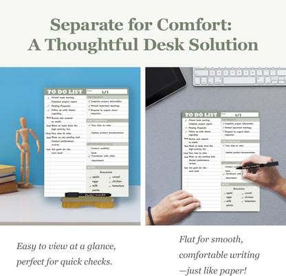 Dry Erase Desk Planning Board - Reusable Desktop Daily Planning Board, Work to-do List - 11"x8.5" Tabletop Dry Erase Board with Stand - Marker Included