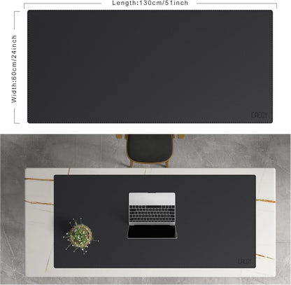 Cacoy 36" x 20" Leather Desk Mat for Home Office, Extra Large PU Leather Desk Pad Blotters, Waterproof Computer Keyboard Mat, Extended Gaming Mouse Pad, Desk Protector for Desktop and PC Laptop, Black
