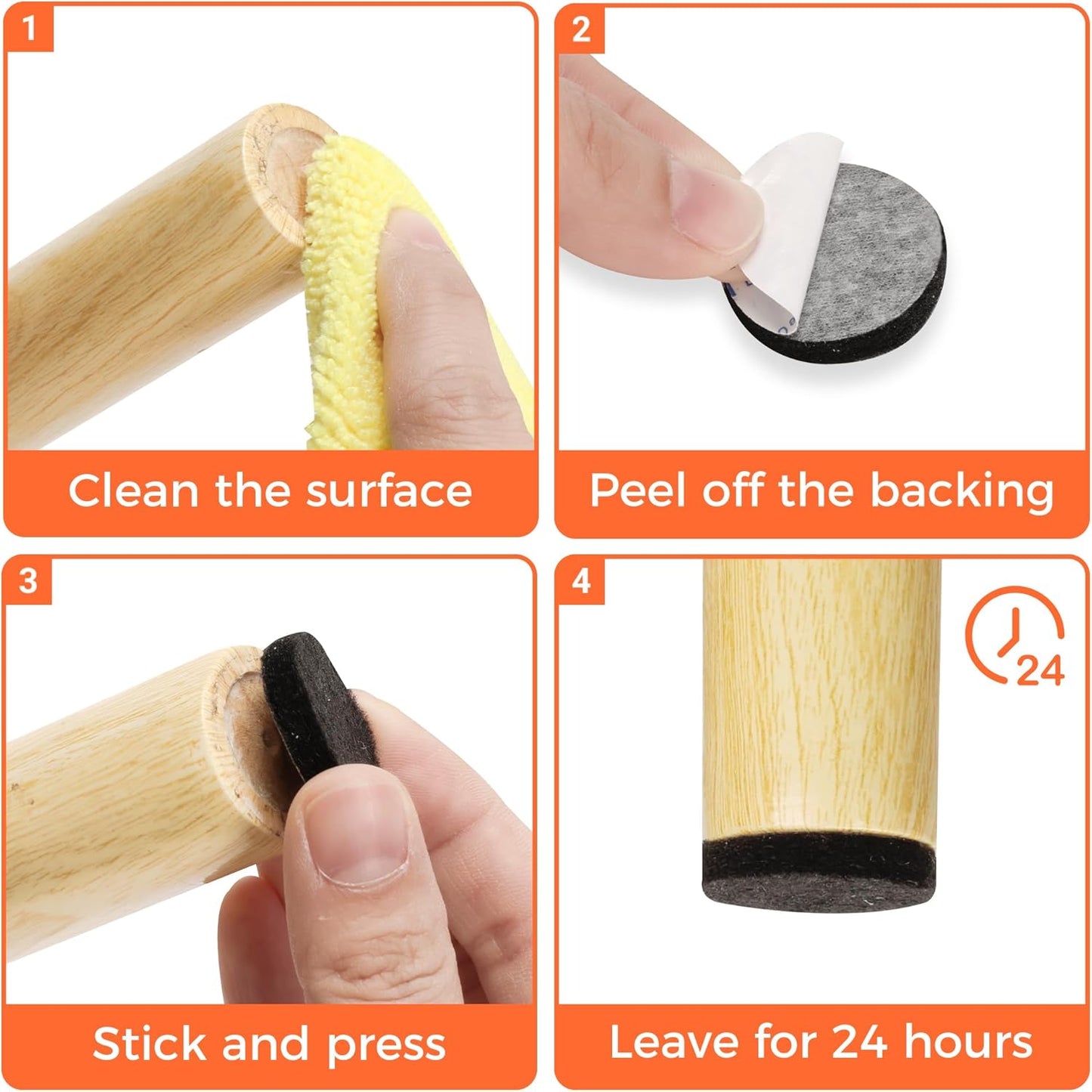 Felt Furniture Pads, Non Slip Self Adhesive Cuttable Felt Tape Black Heavy Duty Felts Strip Roll for Protecting Hardwood Floors Chair Wall Protector (40 x 5 x 0.12 Inch)