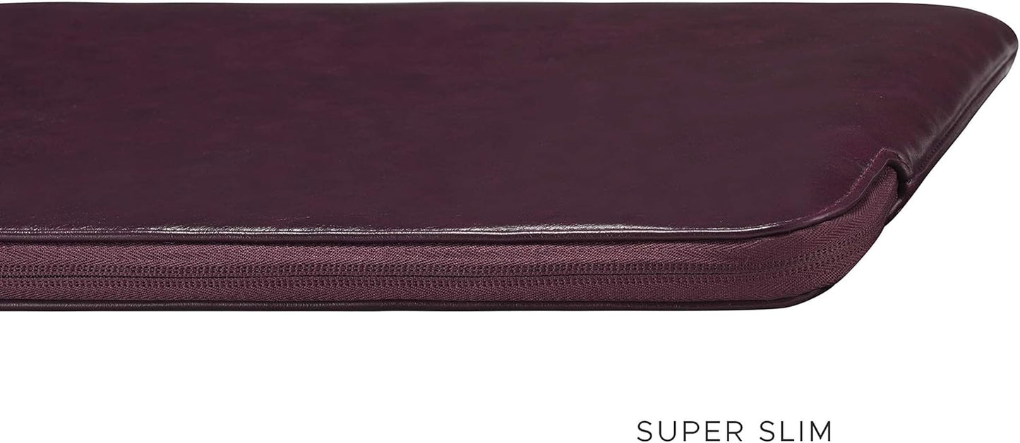 Comfyable Slim Protective Laptop Sleeve Compatible with 13/14 Inch MacBook Air & MacBook Pro M5/M4/M3/M2 Pro/Max 2026, Mac Travel Case, Laptop Pouch, Slim PU Leather Cover, Brown