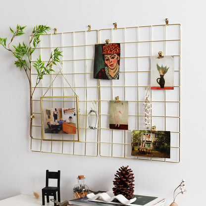 Metal Mesh Wall Grid Panel for Photo Display,Message Board,Size: 17.5" x 11.8",Pack of 2 (Black)