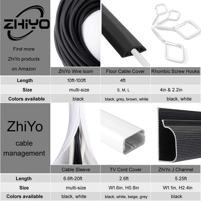 ZhiYo 100 FT 1/4” Wire Loom Split Tubing Auto Wire Conduit Flexible Cover