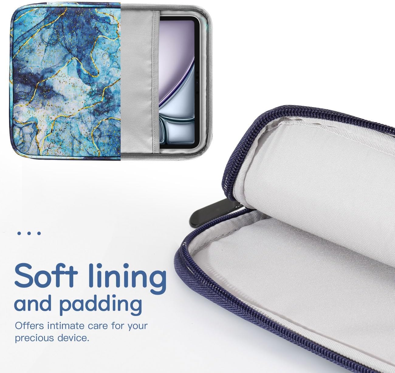 Dadanism 9-11" Tablet Sleeve Bag Carrying Case for iPad (A16) 11th Gen 11", iPad 10th Gen 10.9" Air 5/4, iPad Air M4/Pro 11", iPad 9/8/7th, Galaxy Tab A11+ Plus 11", Remarkable 2 10.3", Black