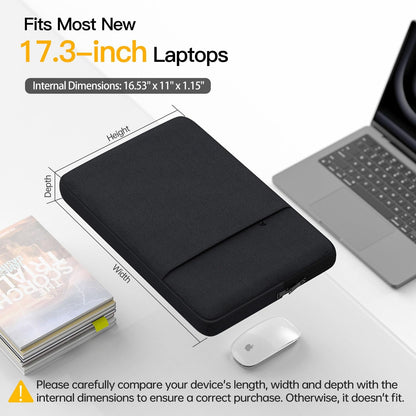 17 inch 360° Protective Laptop Case Sleeve for 2025 HP 17.3 Touchscreen Laptop,Envy 17,Pavilion 17,ASUS Vivobook 17, Shockproof Water-Resistant Computer Bag w/Accessory Pocket