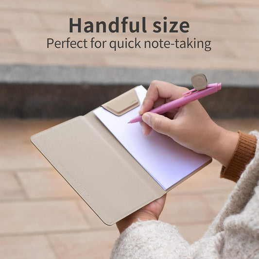 LHiDS A6 Magnetic Padfolio Organizer with Pen Holder & Notepad – Compact Magnetic Notebook Folder for Quick Notes, Work, Study – Classic Yellow