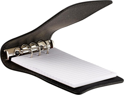 JAY-PEE NYPD Memo Book Note Pad Cover NYC Regulation Style Memo Binder with 3 Heavy Metal Rings. Includes 1 Large Size Note Pad 4" x 8 1/2" Made of Full Grain Black Leather