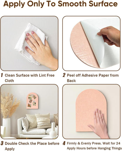 Arched Felt Bulletin Board, Cork Board Alternative for Wall, 10.6in x 14.6in Self-Adhesive Pin Board, 0.35" Thick 2 Pack for Home Office Decor (Camel-2727-2p)