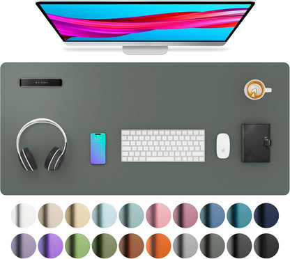 Aothia Non-Slip PU Leather Waterproof Laptop Desk Pad Protector, Blotter Mat, Writing and Mouse Pad for Office & Home, Beige, 23.6" x 13.7" - Colors A