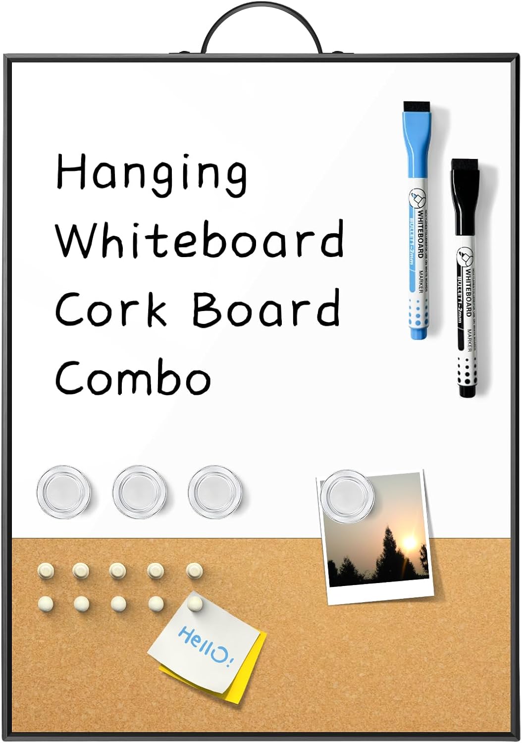 Weekly Planner Dry Erase Calendar for Wall Hanging, 16"x12" Aluminum Frame Whiteboard Calendar with Handle, Portable White Board as Office to Do List, Meal Planner for Home Kitchen