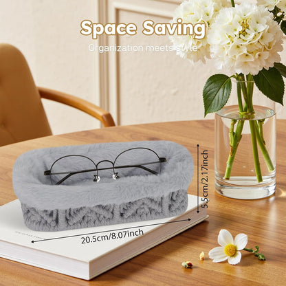 Glasses Holder,Anti-scratch Plush Lined Eyeglass Holder Stand for Nightstand Desk Storage Organizer
