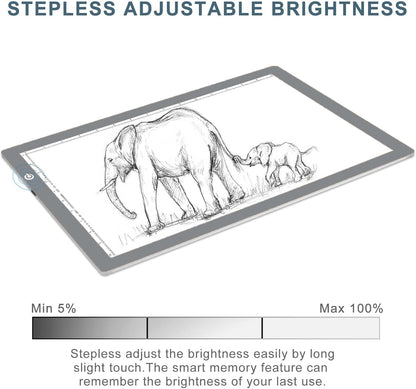 LitEnergy A3 Copy Light Board Tracing Box, Ultra-Thin Adjustable Drawing Tablet USB Power Artcraft LED Tracer Pad for Diamond Art Painting Accessories, Streaming, Sketching, Animation, Stenciling