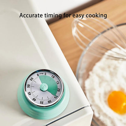 Elegant Stainless Steel Vintage Kitchen Timer with Magnetic Attachment - 60-Minute Countdown & Audible Alarm, Perfect for Cooking, Office Tasks, and Study Sessions (01-red)