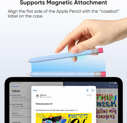 Fintie Silicone Sleeve for Apple Pencil (USB-C), Light Pen Skin Case Cover Soft Protective Anti-Slip Pencil Grip Holder, Supports Magnetic Attachment, Pink