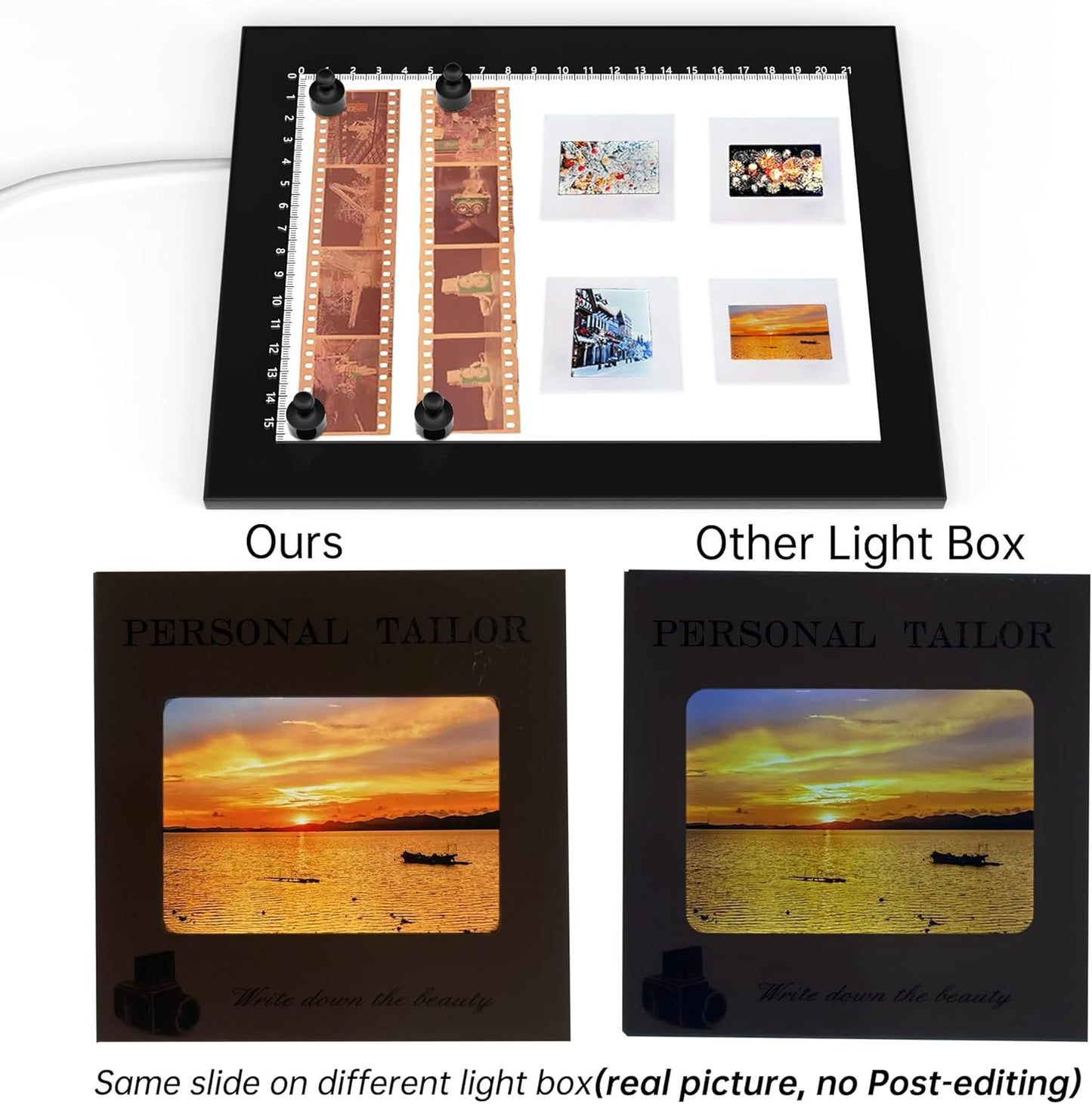 Slide Viewer Light Box 5600K 12”x8” Ultra-Thin Adjustable Brightness Backlight for Slides and Film Negative Scanning
