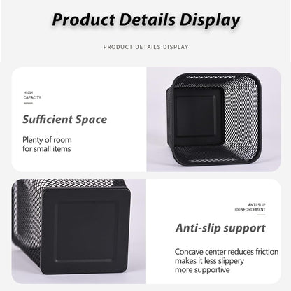 Pen Holders 2 Pack Square Pencil Containers Metal Mesh Desk Pencil Cups Utensil Holders for Kitchen Desktop Organizers for Makeup Brushes