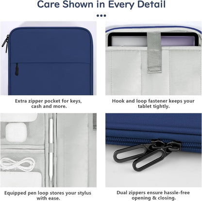 Dadanism 9-11 Inch Tablet Sleeve Padded Carrying Case for iPad (A16) 11th Gen 11", iPad 10th Gen 10.9", iPad Air M4/Pro M5 11", iPad Air 5/4, iPad 9/8/7th Gen, Galaxy Tab A11+ Plus 11", Blue
