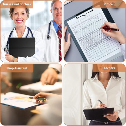 Nursing Clipboard Foldable - 3 Layers Folding Nursing Clipboard with Nursing Edition Cheat Sheets, Trifold Medical Clipboard Pocket Size for Nurses Doctors, PU Material, Holds Letter Size Paper