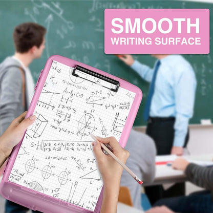 Sooez Clipboard with Storage, Clip Board 8.5 x 11 with Pen Holder, Plastic Organization Case Box for Letter Legal A4 Size Paper, Low Profile Clip, Nurses Teachers Must Haves, School & Office Supplies