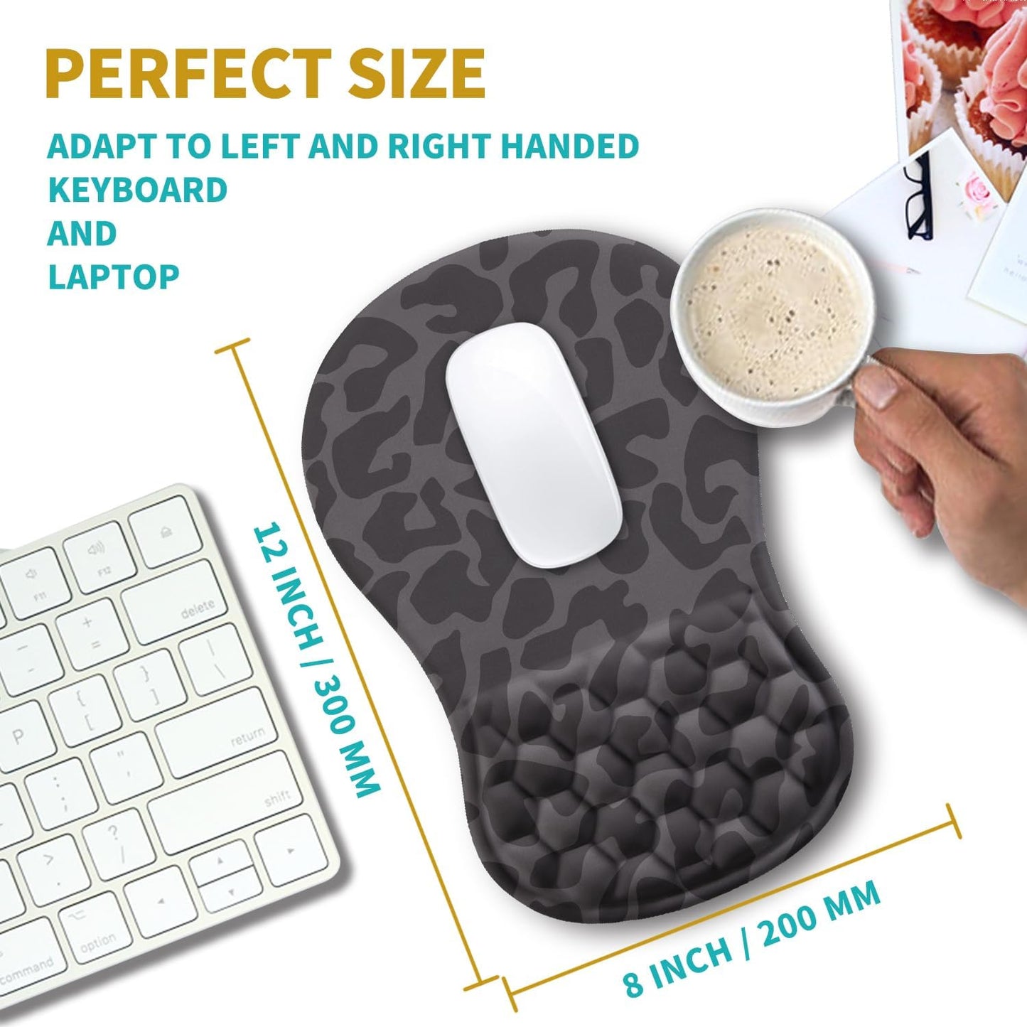 Hokafenle Ergonomic Mouse Pad Wrist Support, Wrist Rest Mousepad for Carpal Tunnel Pain Relief with Integrated Memory Foam Slope Massage Bulge (11.8x7.9 inch,Topographic Contour)