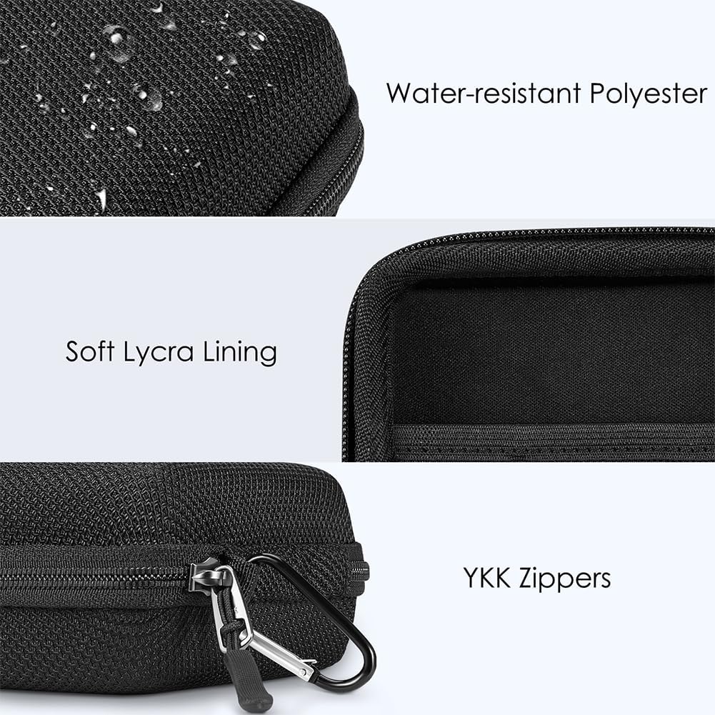 FINPAC Hard Case for MacBook Charger, Small Electronic Organizer Bag for MacBook Power Adapter, Portable Pouch Travel Storage for Laptop Accessories, Magic Mouse, USB Drives, GoPro, Gadgets - Black