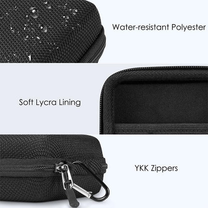 FINPAC Hard Case for MacBook Charger, Small Electronic Organizer Bag for MacBook Power Adapter, Portable Pouch Travel Storage for Laptop Accessories, Magic Mouse, USB Drives, GoPro, Gadgets - Black