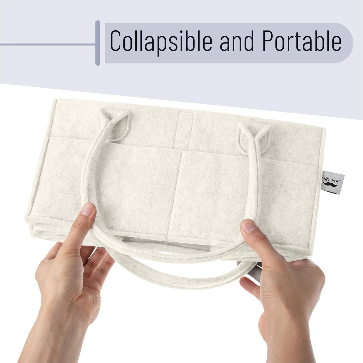 Mr. Pen- Baby Diaper Caddy Organizer, Gray, Medium, Nursery Storage Bin and Car Organizer for Diapers and Baby Wipes
