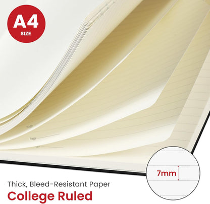 Taja Spiral Lined Notebook, 8.5"x11" Notebooks for Work, Large A4 Journal for Women & Men, College Ruled Journaling Notebook for Writing, Plastic Cover Spiral Journal, Purple