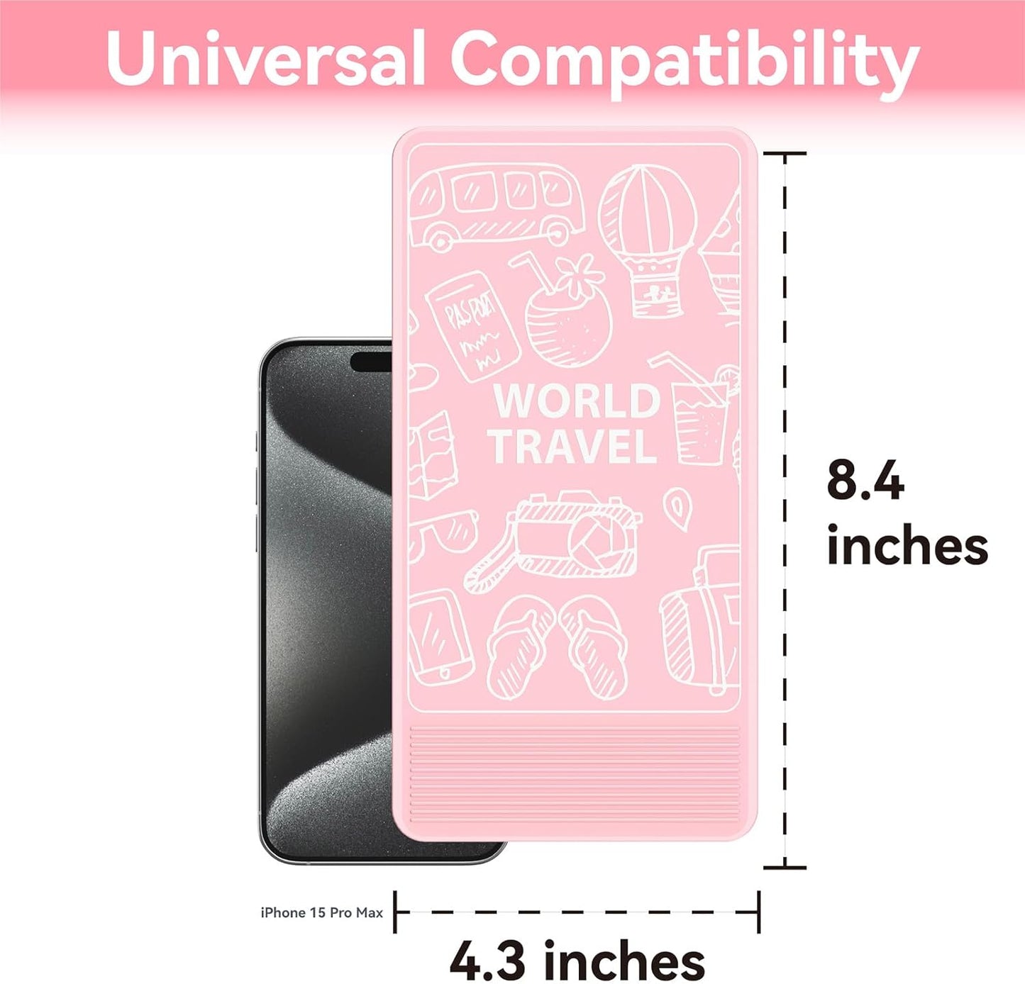 Airplane Phone Holder Mount, Travel Essentials Flexible Phone Holder, Airplane Tablet Holder for Flying, Desk, Compatible with iPhone, Smartphone, Tablet (Black Silk Screen)