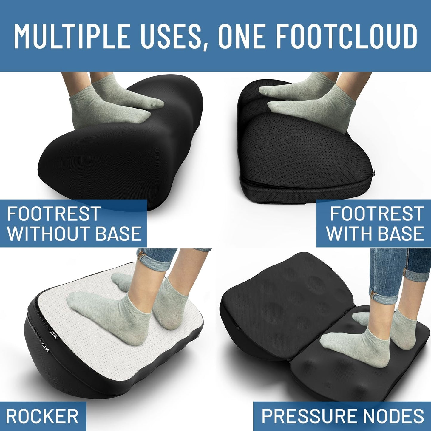 Everlasting Comfort Foot Rest for Under Desk at Work - Memory Foam Office Foot Stool & Under Desk Footrest Leg Elevation Pillow for Gaming & Home Office, Supports Posture