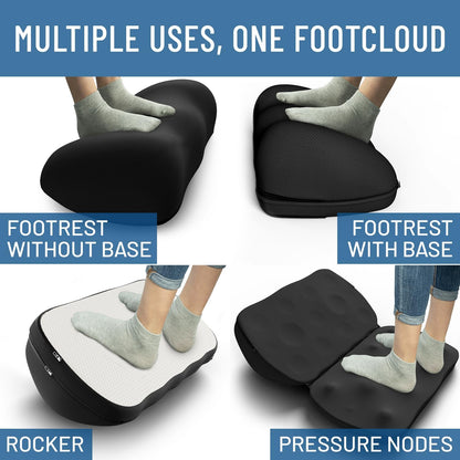 Everlasting Comfort Foot Rest for Under Desk at Work - Memory Foam Office Foot Stool & Under Desk Footrest Leg Elevation Pillow for Gaming & Home Office, Supports Posture