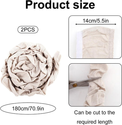 Fabric Cord Cover, 180x14cm/70.9x5.5in Linen Cable Sleeve for Chandelier Chain Lamp Wires TV Cords & Home Cable Management