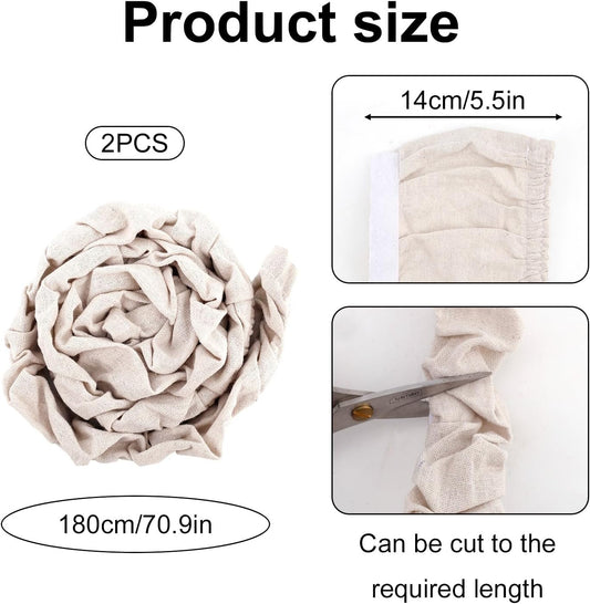 Fabric Cord Cover, 180x14cm/70.9x5.5in Linen Cable Sleeve for Chandelier Chain Lamp Wires TV Cords & Home Cable Management