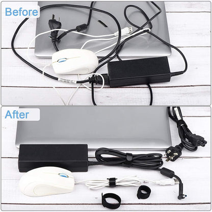 Nettbe Reusable Cable Ties, 60 PCS 8 Inches Adjustable Cord Straps Wire Organizer Cord Wrap and Hook Loop Cable Management
