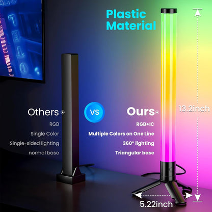 TJOY 360° Smart Light Bars, LED Game Desk Lights, TV Monitor Backlight with Music Sync, RGB Light Bar with Remote Control, Ambient Lighting for PC, Table, Gaming Room(White,Plastic Material)