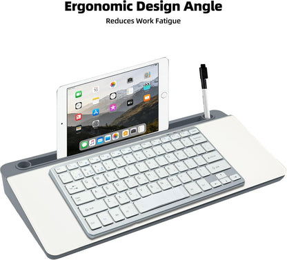 Desktop Whiteboard, Glass Dry Erase Board, Desk Board Buddy,Computer Keyboard Stand,Desk Whiteboard Organizer for Home,Office,School Supplies(White)